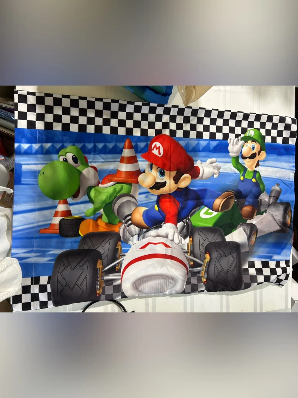 Nintendo Mario Kart Racing Sheet - Red, Blue, Green, Black, White